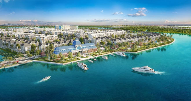 Bến thuyền cao cấp Manhattan Glory nằm liền kề 23 căn biệt thự The Manhattan Glory. Ảnh phối cảnh.