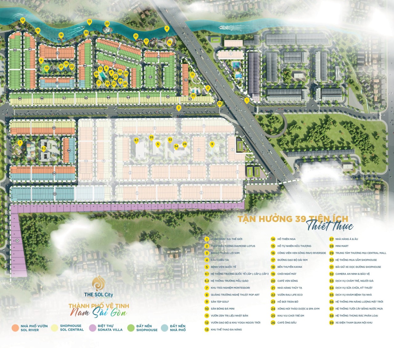 chuỗi 39 tiện ích của dự án The Sol City
