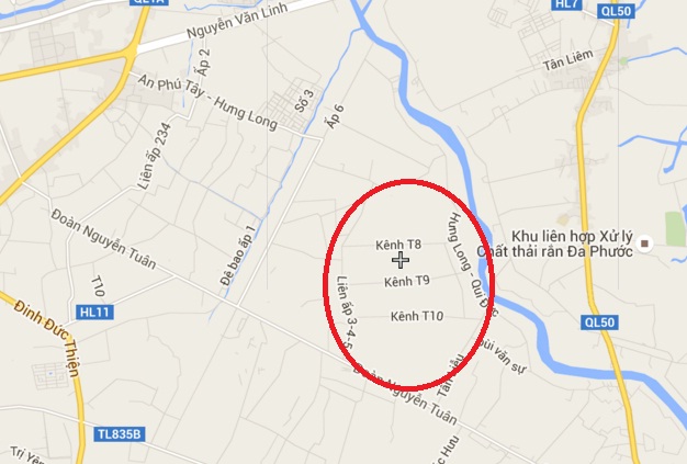 Vị trí Khu đại học Hưng Long trên google map