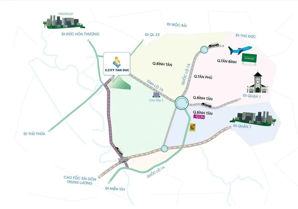 Vị Trí Dự án E City Tân Đức